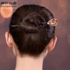 Retro Flower Alloy Faux Pearl Wooden Hair Stick