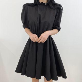 Ruffled-trim Puff Sleeve Dress