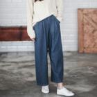 Pleated Denim Culottes