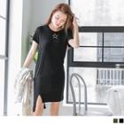 Short-sleeve Unsymmetrical Star Printed T-shirt Dress
