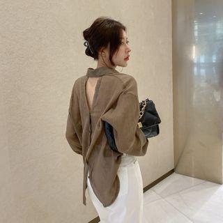 Cutaway-back Sheer Shirt