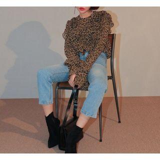 Long-sleeve Animal Print Top