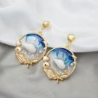 Ocean Resin Dangle Earring E876-3 - 1 Pr - Gold - One Size