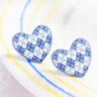 Argyle Heart Ear Stud / Clip-on Earring