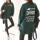 Text Print Boxy Sweatshirt