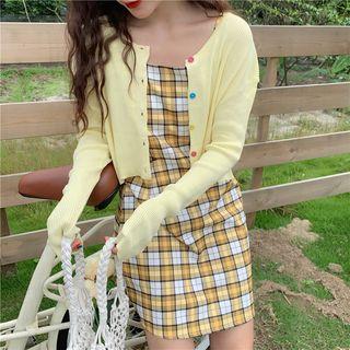 Crew-neck Cropped Cardigan