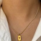 Alloy Number 7 Pendant Necklace E271 - Gold - One Size