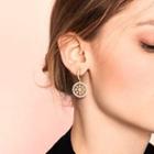 Flower Cutout Alloy Dangle Earring 1 Pair - Gold - One Size