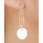 Disc Silver Threader Earrings One Size