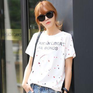 Paint Splatter Print Short-sleeve T-shirt