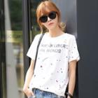 Paint Splatter Print Short-sleeve T-shirt