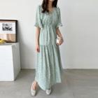 Tiered Patterned Long Dress