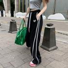 Contrast Striped Sweatpants Black - One Size