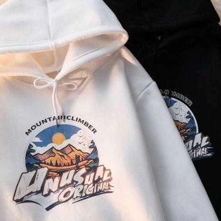Couple Matching Mountain Print Hoodie