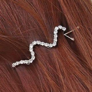 Rhinestone Wave Shaped Hair Pin