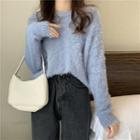 Long-sleeve Plain Mink Wool Sweater