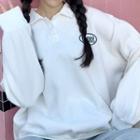 Fleece-lined Long-sleeve Polo Shirt