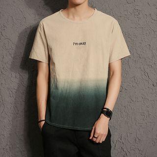 Embroidered Gradient Short-sleeve T-shirt