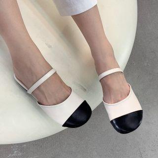 Two Tone Flat Mules