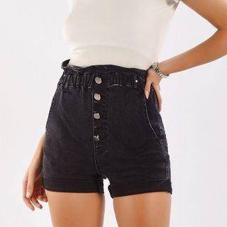 Button-up Denim Shorts