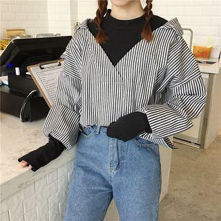 Mock Two-piece Patterned Blouse