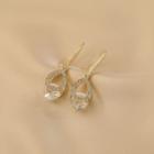 Faux Crystal Rhinestone Alloy Dangle Earring 1 Pair - Gold & Transparent - One Size