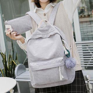 Plaid Corduroy Backpack