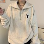 Lettering Half-zip Sweatshirt / Skirt