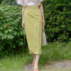 Plus Size Foliage Long Wrap Skirt