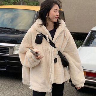 Hood Fluffy Zip Jacket