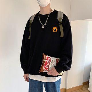 Smiley Face Embroidered Sweatshirt