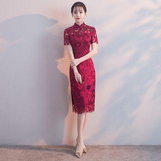 Short-sleeve Lace Qiapo Dress
