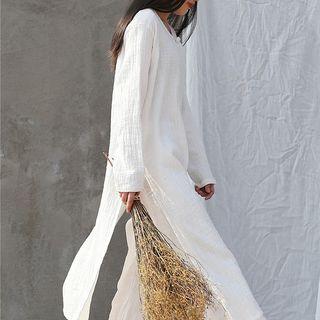 Plain Long Sleeve Maxi Dress