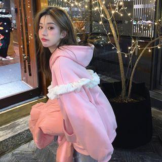 Ruffled Hoodie Pink - One Size