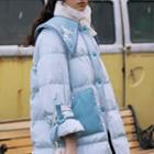 Unicorn Embroidered Plaid Padded Jacket