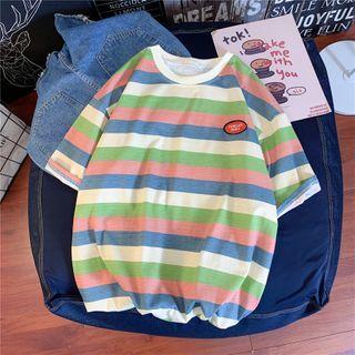 Striped Loose Fit Short-sleeve T-shirt