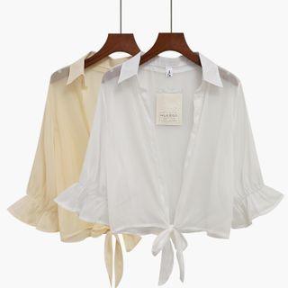 Plain Chiffon Oversized Cardigan