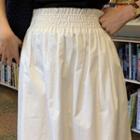 Short-sleeve Button Plain Blouse / High-waist Plain Skirt