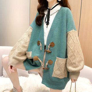 Lantern-sleeve Toggle Cardigan