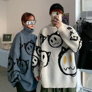 Turtleneck Devil Jacquard Sweater