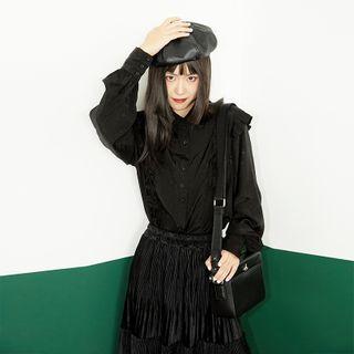 Ruffled Balloon-sleeve Shirt