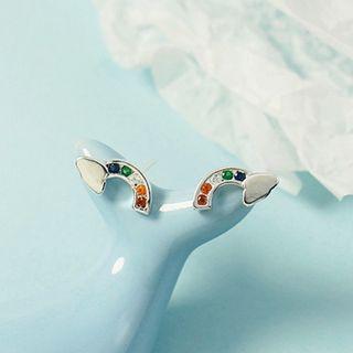 Rhinestone Stud Earring 1 Pair - Multicolor - One Size
