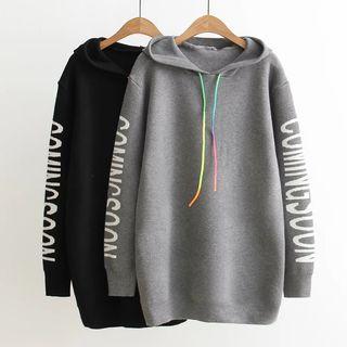 Lettering Knit Hoodie