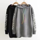 Lettering Knit Hoodie