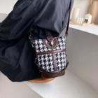 Houndstooth Faux Leather Bucket Hat