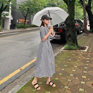 A-lone Long Gingham Dress