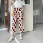Dotted Cropped Straight-fit Pants