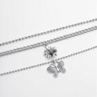 Butterfly Layered Chain Necklace 0670 - Silver - One Size