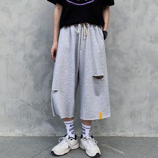 Capri Wide-leg Cutout Sweatpants