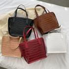Croc Grain Bucket Tote Bag